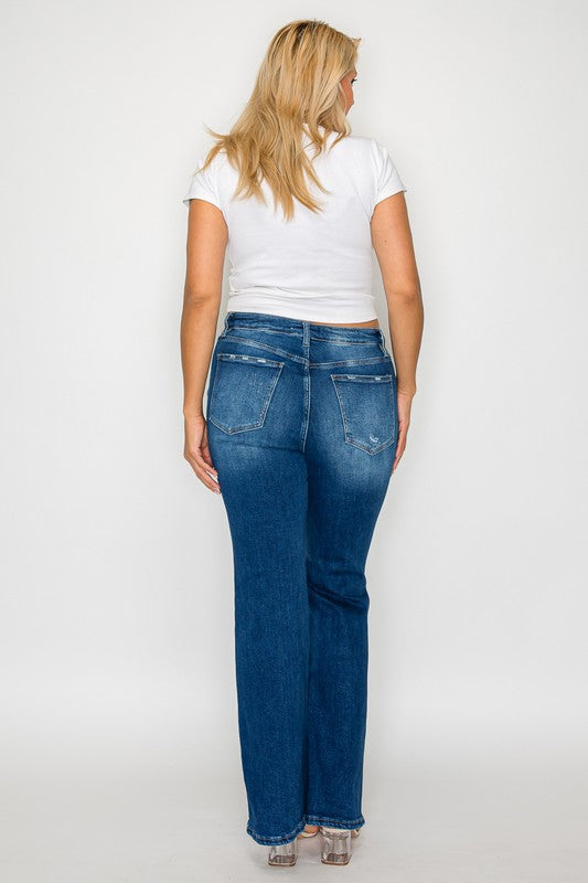 bytos Full Size High Rise Bootcut Jeans with Pockets by Wild and Free Boutique