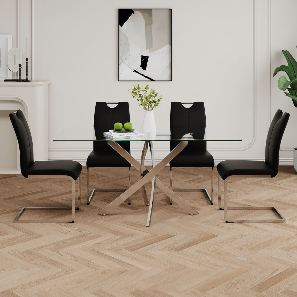 Modern Dining Chairs With Padded Seat And Metal Legs by Unique Piece Furniture