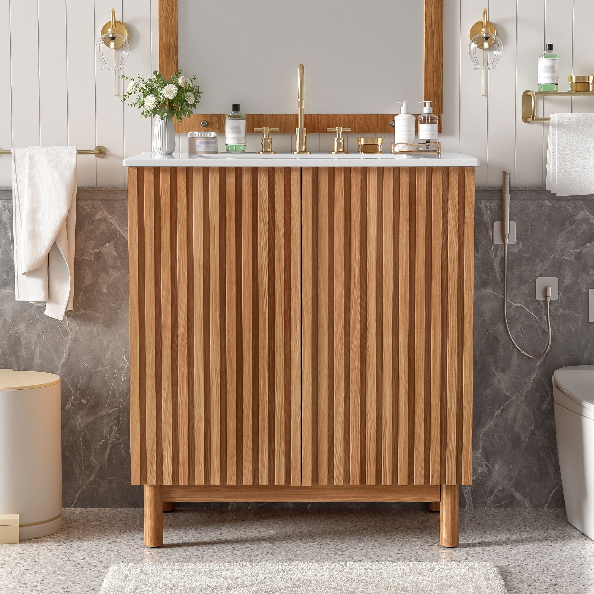 Traditional Bathroom Vanity With Ceramic Sink by Unique Piece Furniture