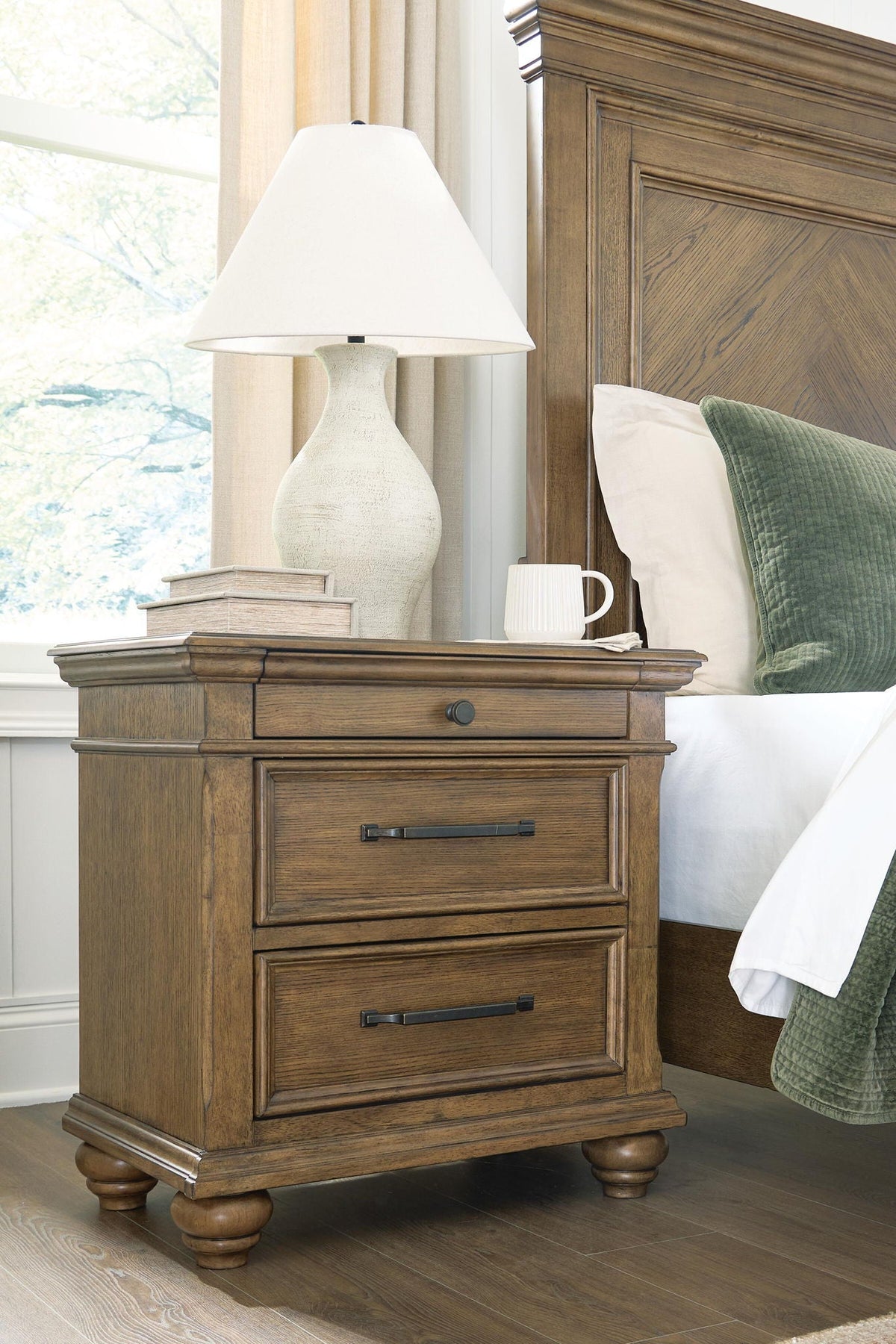 Karallin - Three Drawer Night Stand - Medium Brown by Unique Piece Furniture