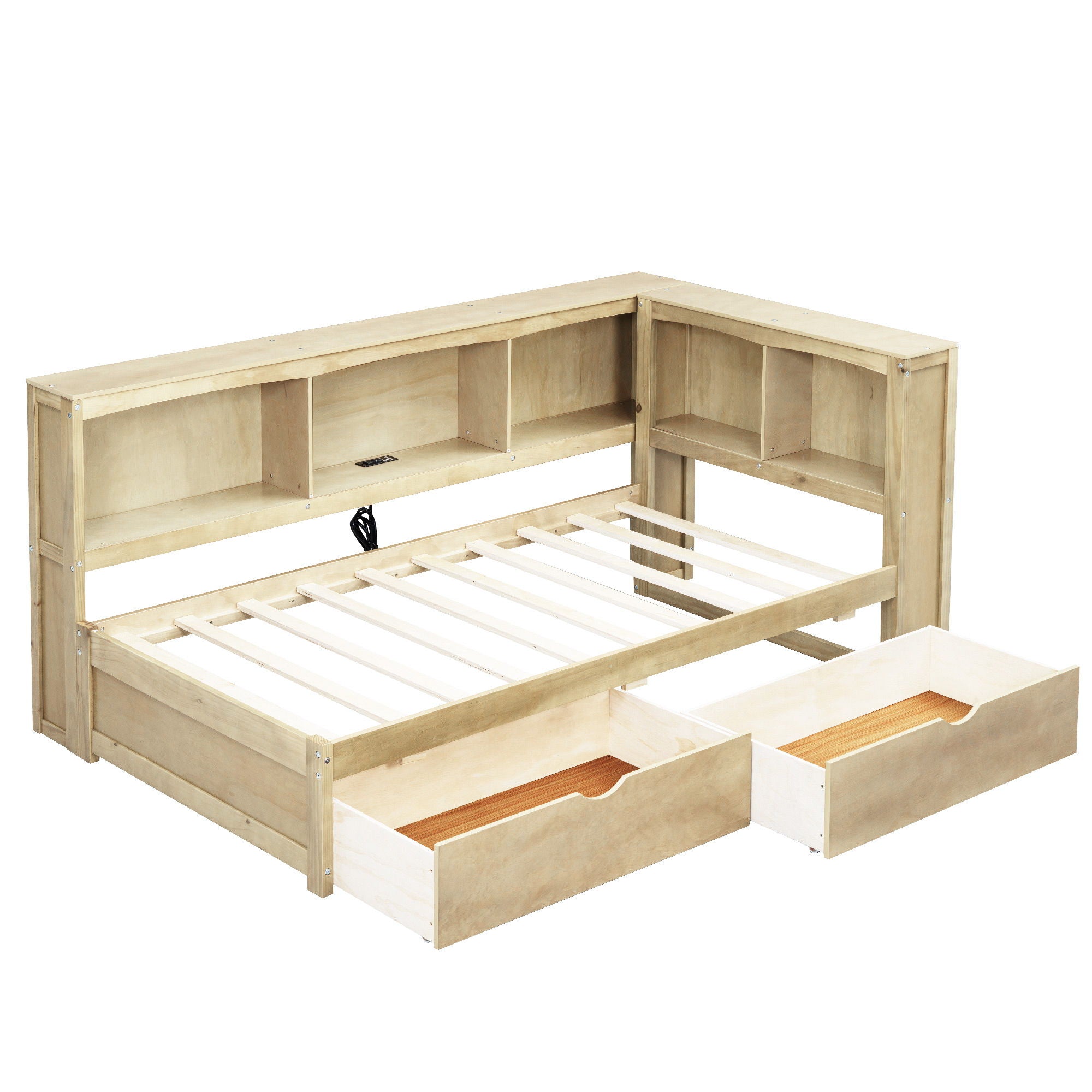 Daybed With 2 Storage Drawers, Storage Cabinets, USB Ports by Unique Piece Furniture