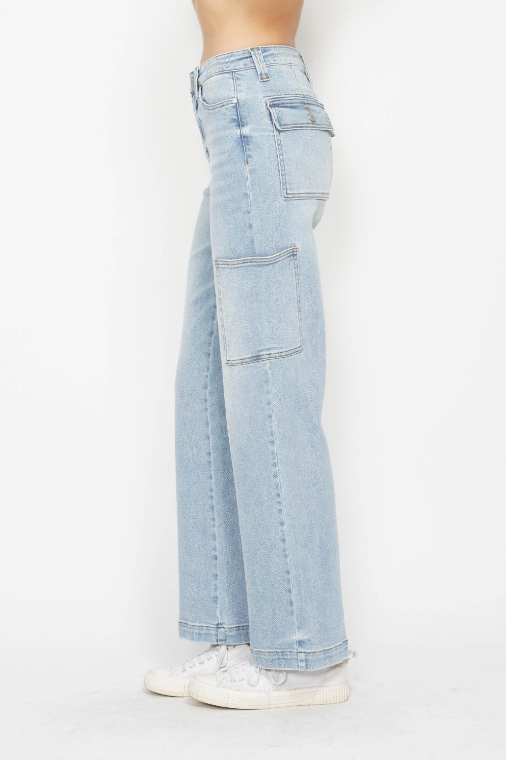 Judy Blue Full Size High Waist Straight Cargo Jeans by Wild and Free Boutique