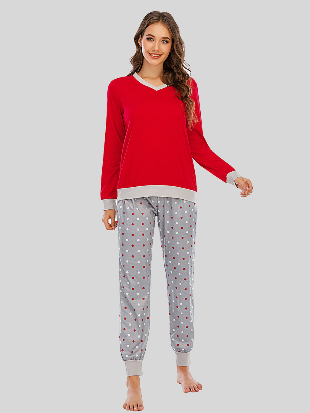 Long Sleeve Top and Polka Dot Pants Set by Wild and Free Boutique