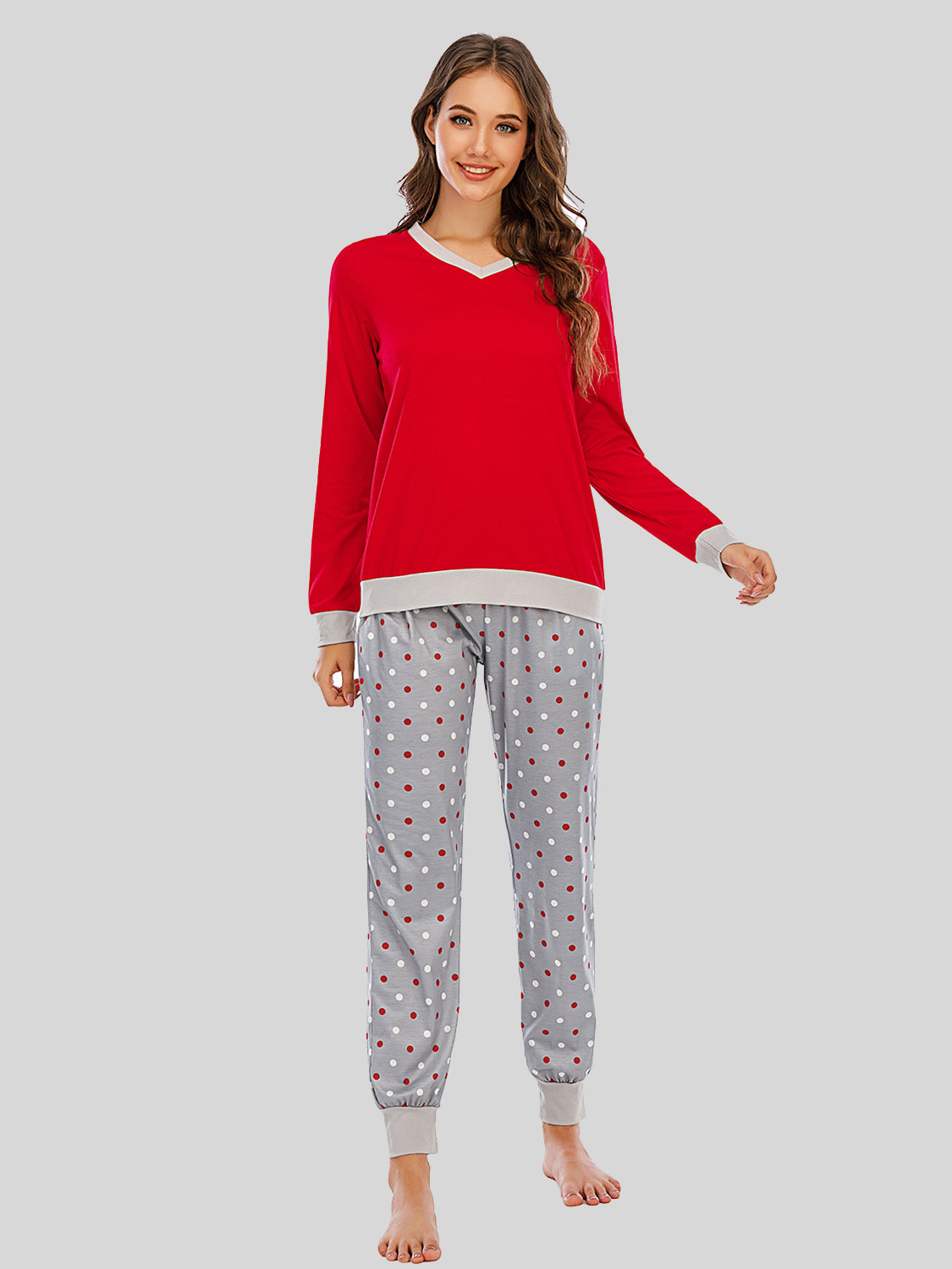 Long Sleeve Top and Polka Dot Pants Set by Wild and Free Boutique