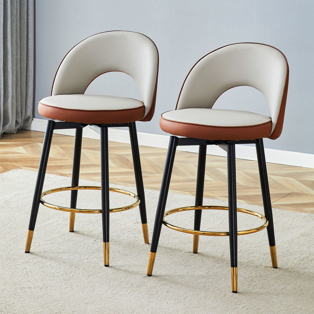 Upholstered Rotatable Bar Chair With Metal Legs For Dining Room by Unique Piece Furniture