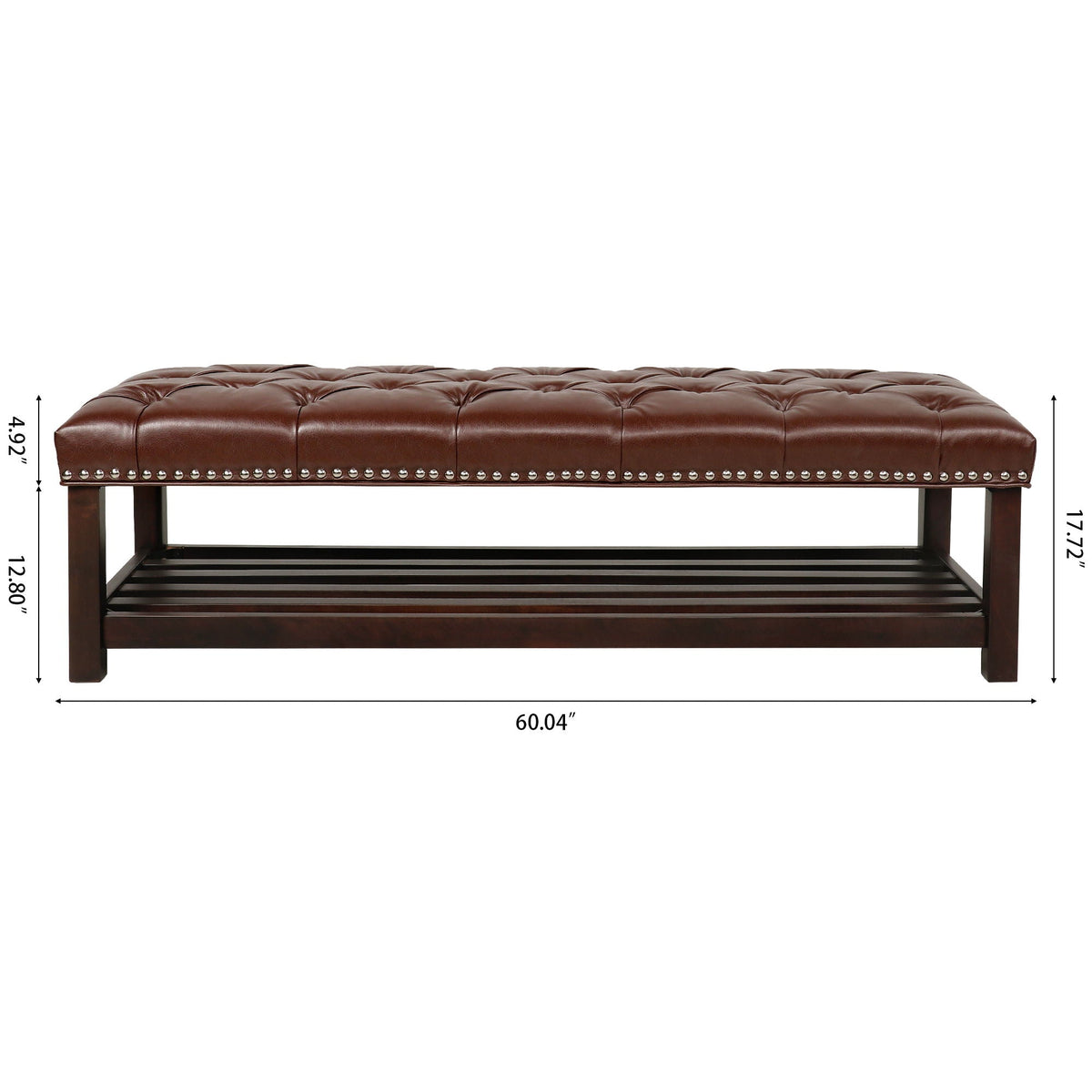 Bedroom End Of Bed Bench Tufted Upholstered End Of Bed Bench End Of Bed Entrance Shoe Bench With Nailhead Trim And Shelf Bedroom Upholstered Bench Living Room Shoe Rack Footstool by Unique Piece Furniture