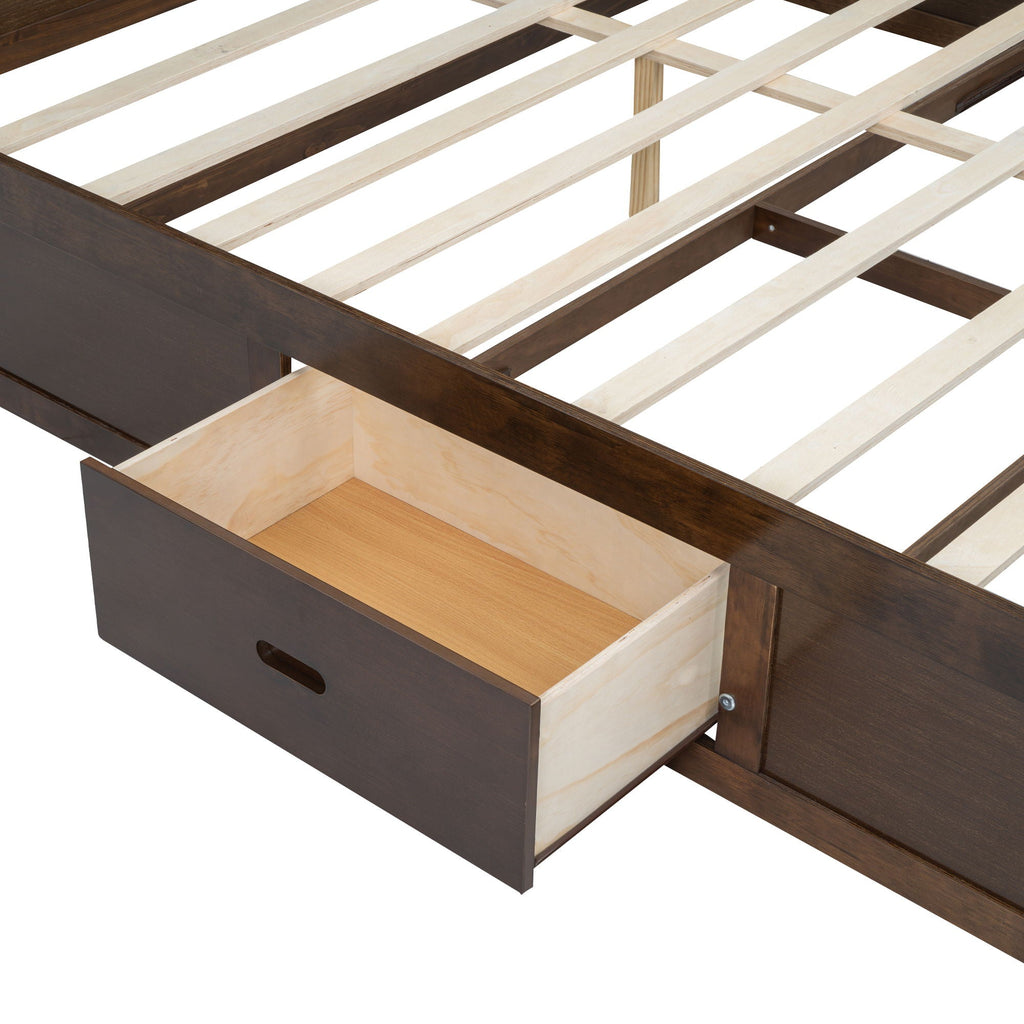 Platform Bed With Multi Storage Headboard, USB And Drawers by Unique Piece Furniture