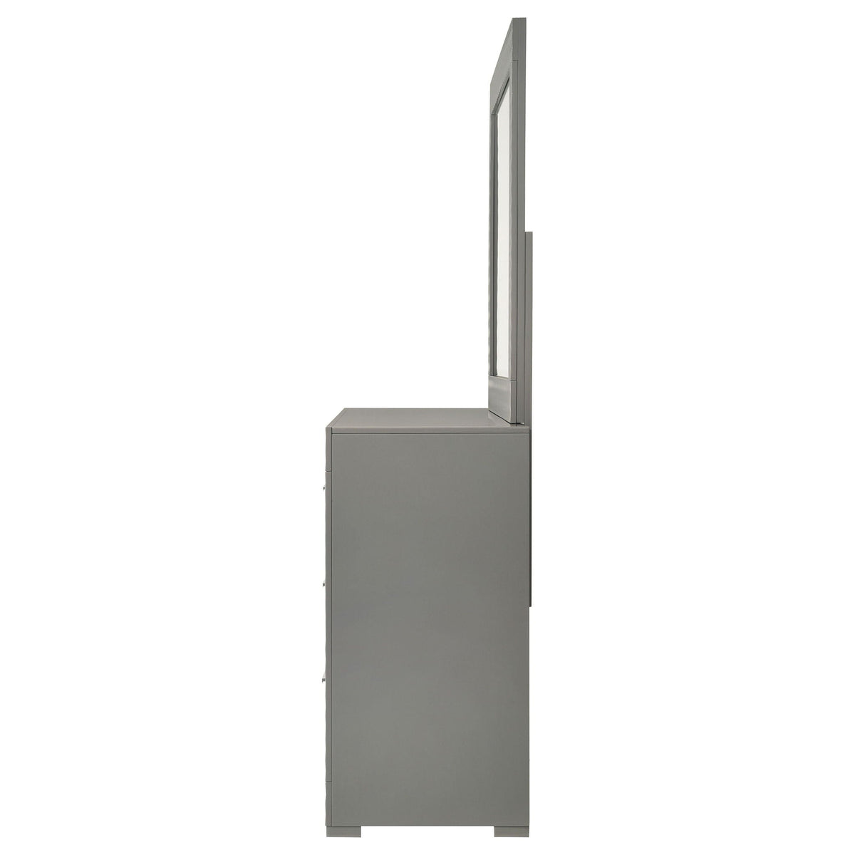 Ives 6-drawer Dresser and Mirror Grey High Gloss by Unique Piece Furniture