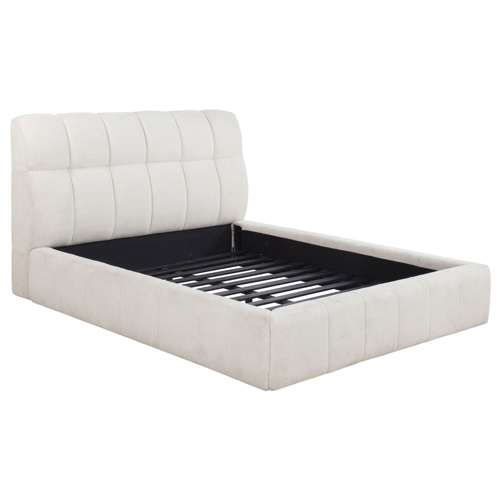 Nollet 48-inch Upholstered Queen Panel Platform Bed Cream by Unique Piece Furniture