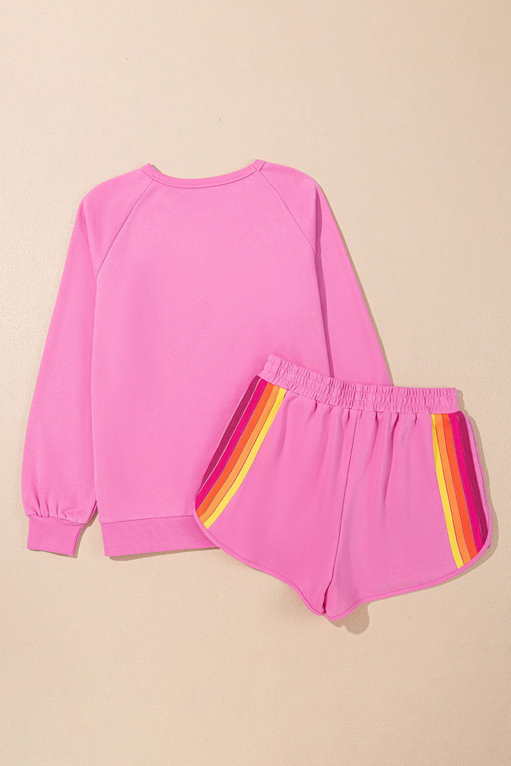 Black Striped Accent Pullover and Shorts Two Piece Casual Set by Wild and Free Boutique