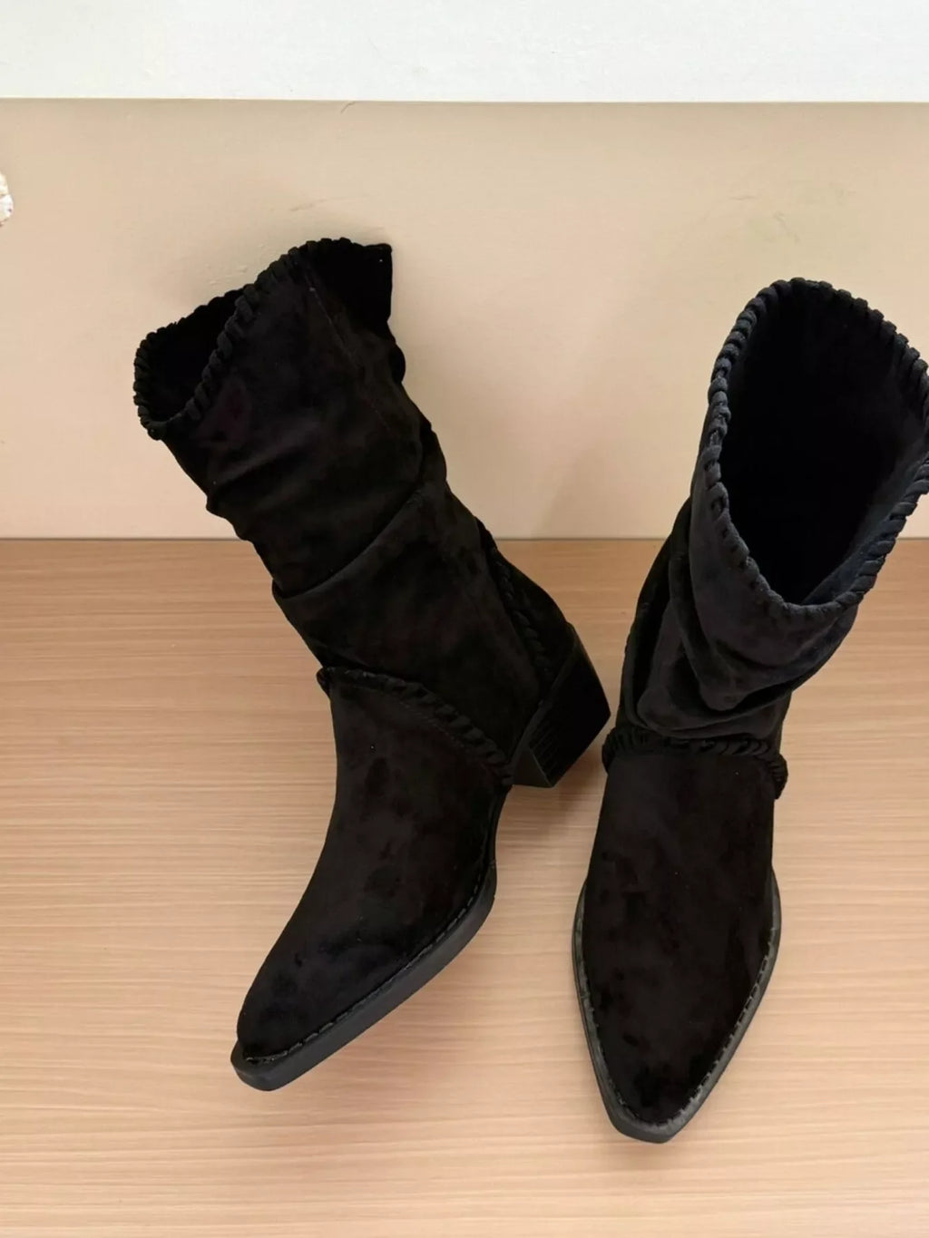 Point Toe Block Heels Boots by FitiqueFit