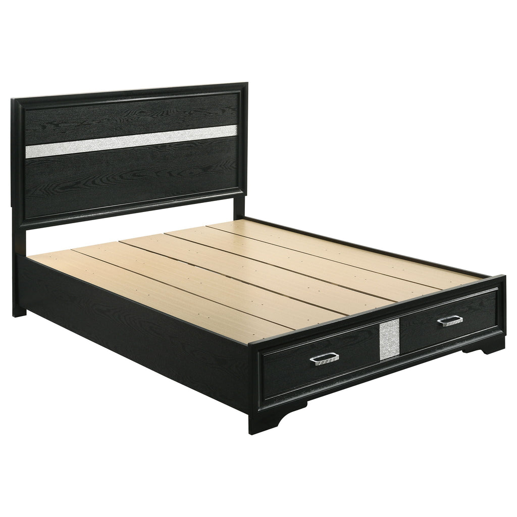 Miranda 51-inch Wood Queen Storage Panel Bed Black by Unique Piece Furniture