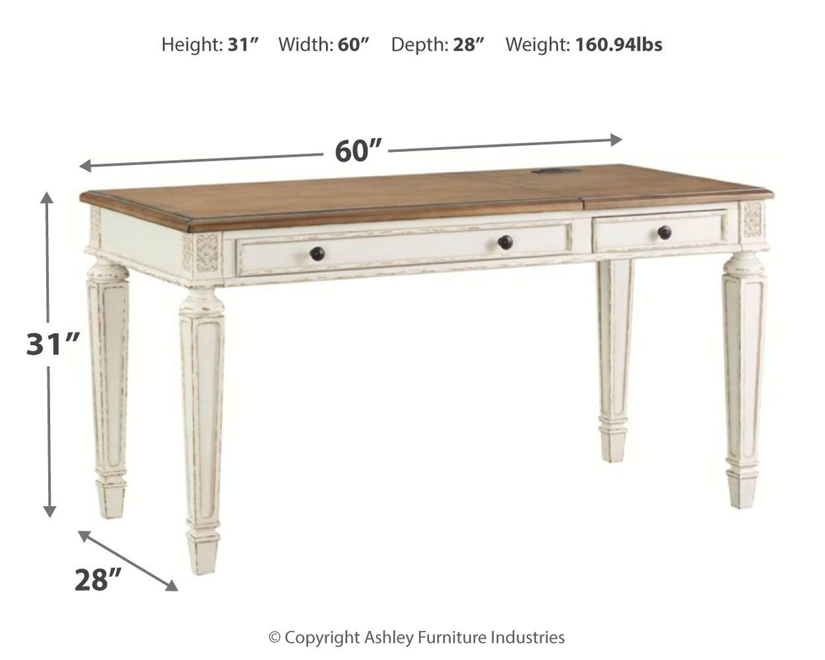 Realyn - Home Office Lift Top Desk - White / Brown by Unique Piece Furniture
