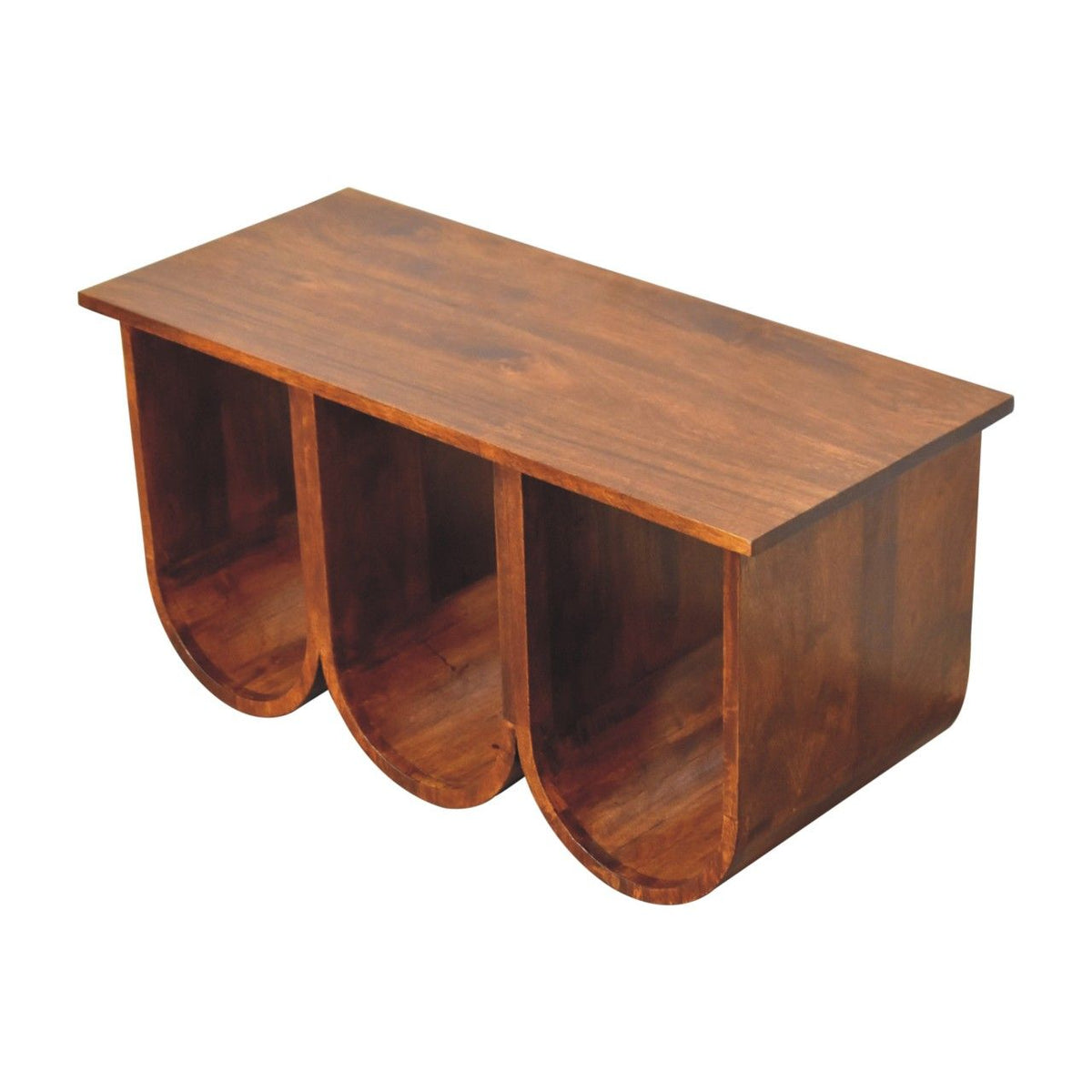 Triple Open Style Coffee Table - Beige / Brown by Unique Piece Furniture