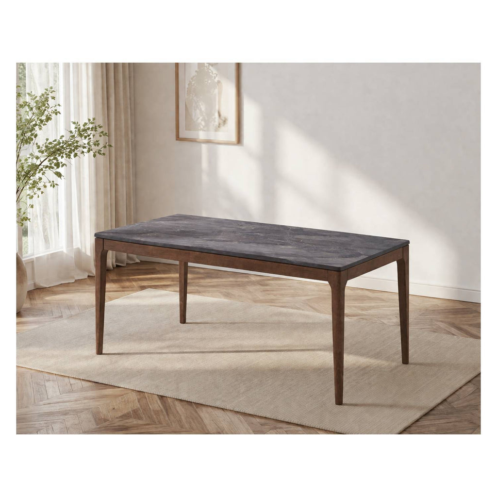 Bevis - Engineered Stone Top Dining Table - Walnut by Unique Piece Furniture