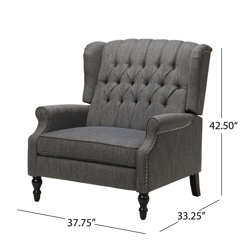 Dunham - Contemporary Fabric Tufted Oversized Pushback Recliner by Unique Piece Furniture