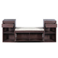 Entryway Storage Bench With Cushion, Drawers & Open Shelves by Unique Piece Furniture