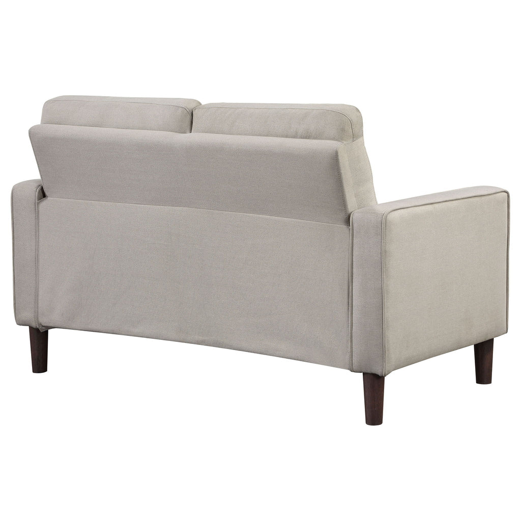 Bowen Upholstered Track Arm Tufted Loveseat Beige by Unique Piece Furniture