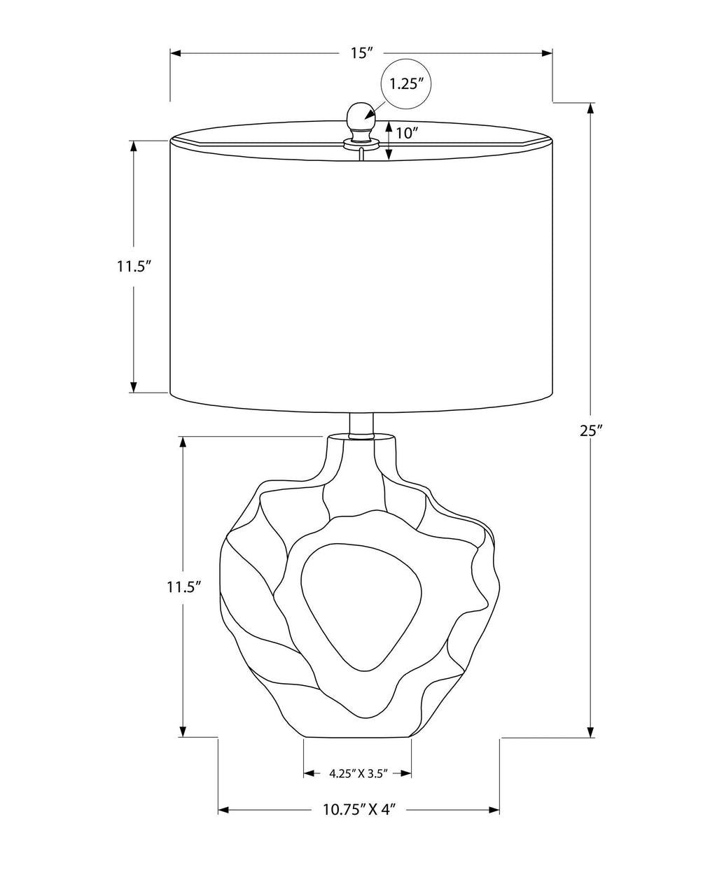 Lighting, Table Lamp, Modern - Cream by Unique Piece Furniture