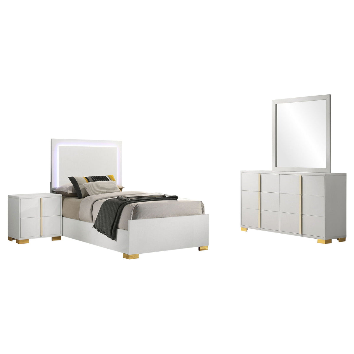 Marceline 4-piece Twin Bedroom Set White by Unique Piece Furniture