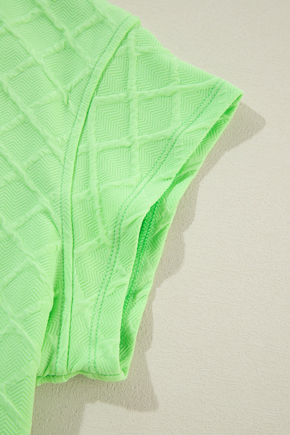 Light Green Checkered Textured Tee and Drawstring Shorts by Wild and Free Boutique