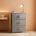 Three Tier Nightstand With Metal Frame And Black MDF Top by ShipItFurniture