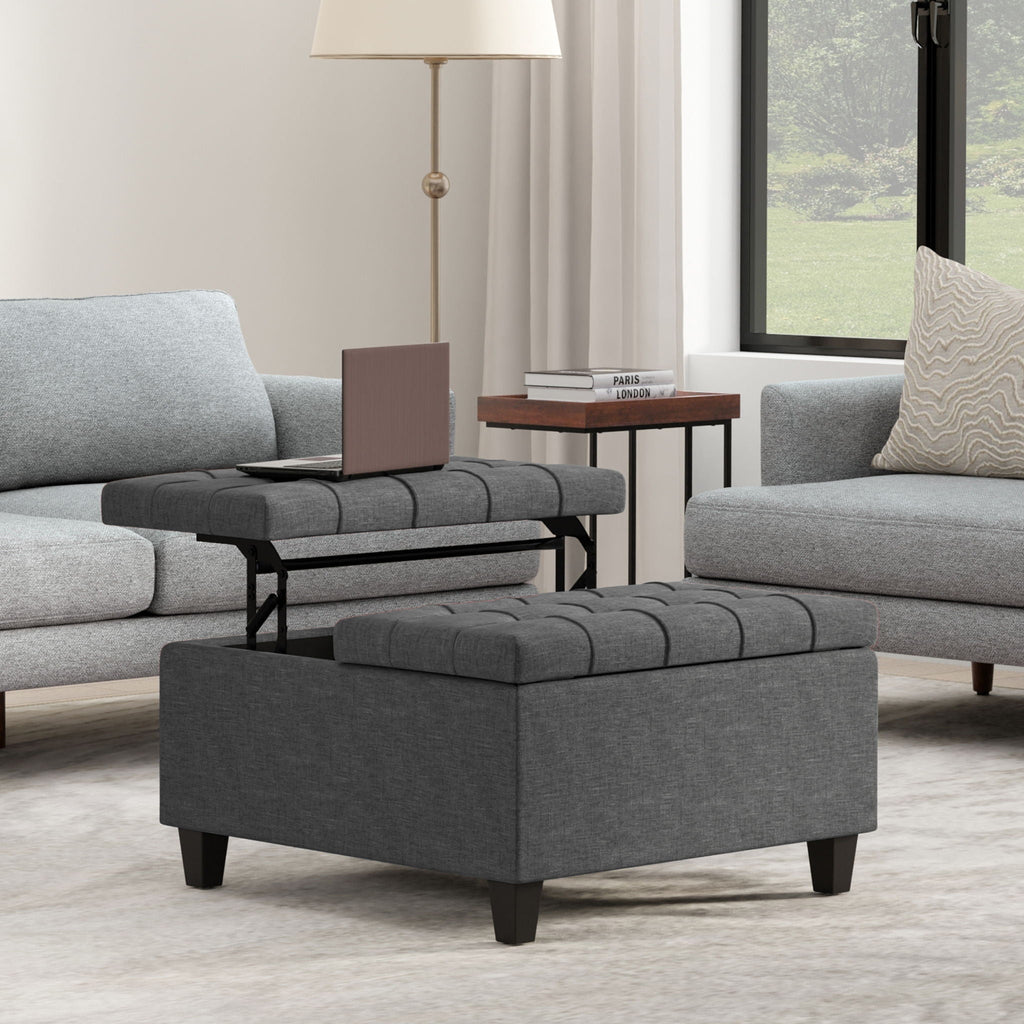 Harrison - Upholstered Coffee Table Storage Ottoman by Unique Piece Furniture