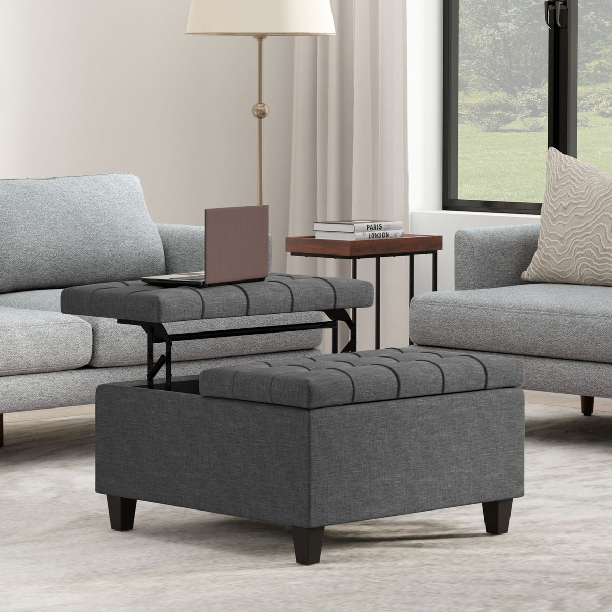 Harrison - Upholstered Coffee Table Storage Ottoman by Unique Piece Furniture