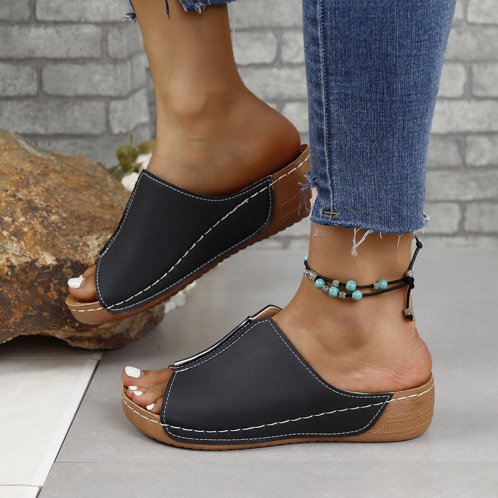 PU Leather Open Toe Sandals by Wild and Free Boutique