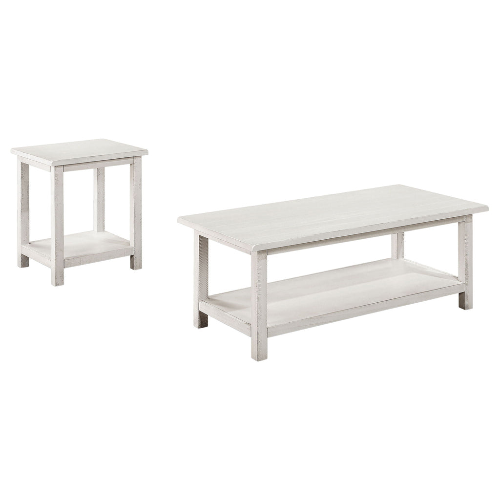 Payne 2-piece Coffee and End Table Set Distressed White by Unique Piece Furniture