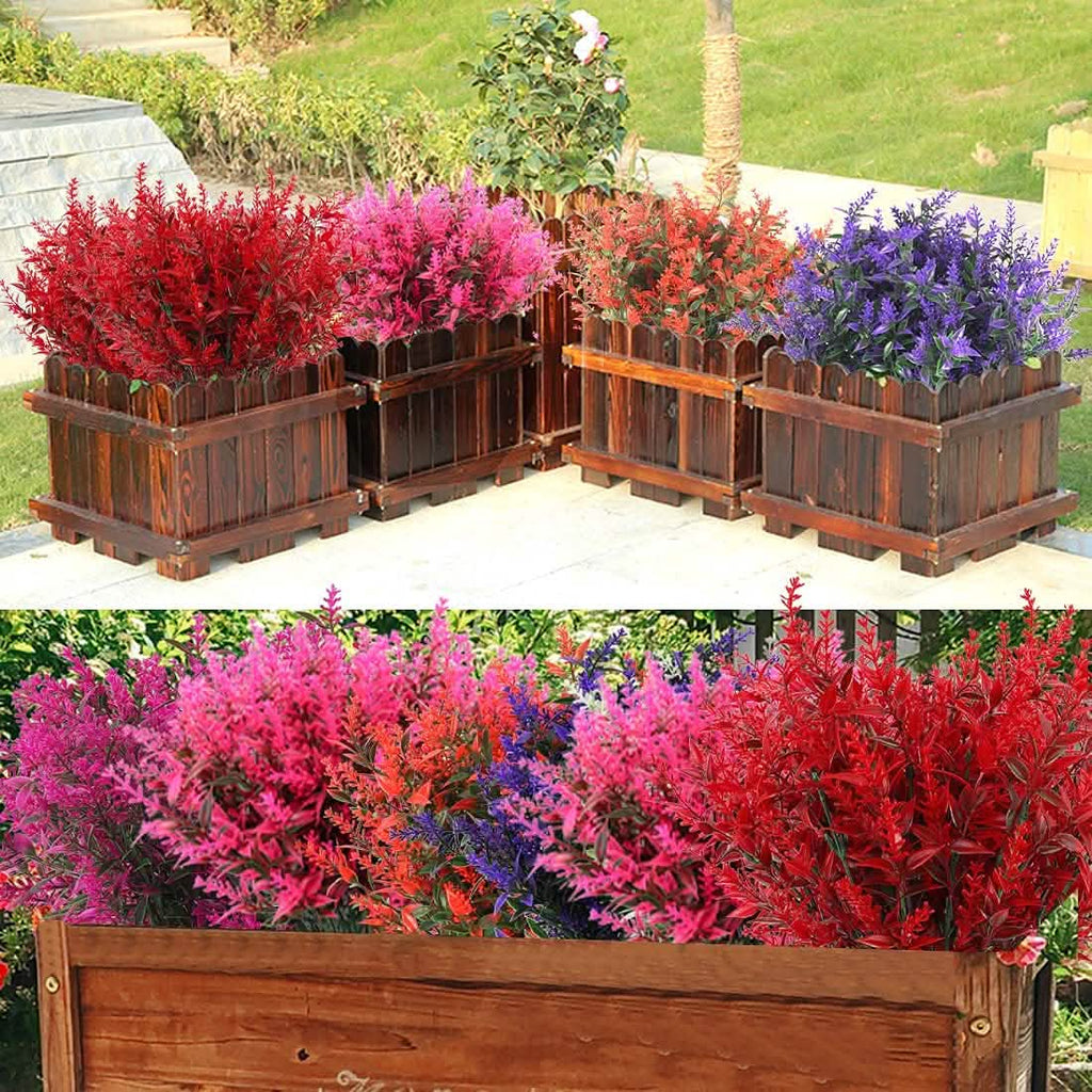 8 Bundles Artificial Lavender Plastic Flower Decorations by DailySale