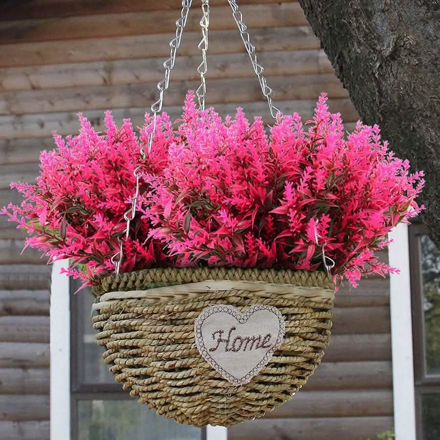8 Bundles Artificial Lavender Plastic Flower Decorations by DailySale
