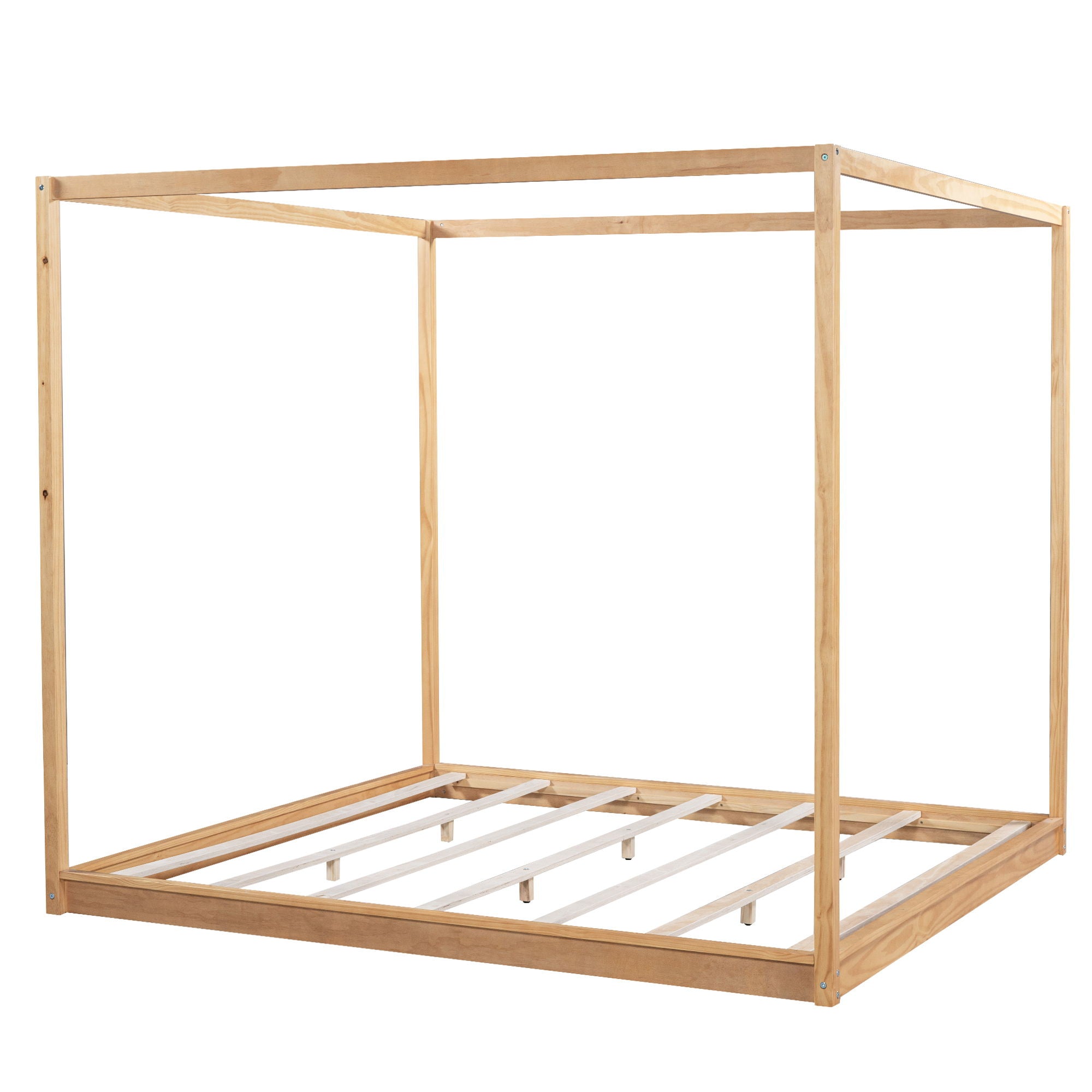 Wood Canopy Platform Bed With Support Legs And Airflow Slats by Unique Piece Furniture