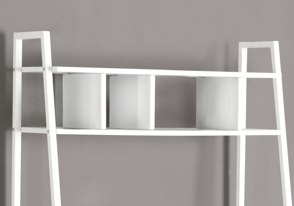 Computer Desk For Home Office, Laptop, Leaning, Storage Shelves, Contemporary & Modern - White by Unique Piece Furniture