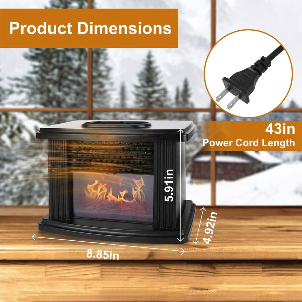 800W Artificial Flame Stove Electric Fireplace Heater by DailySale