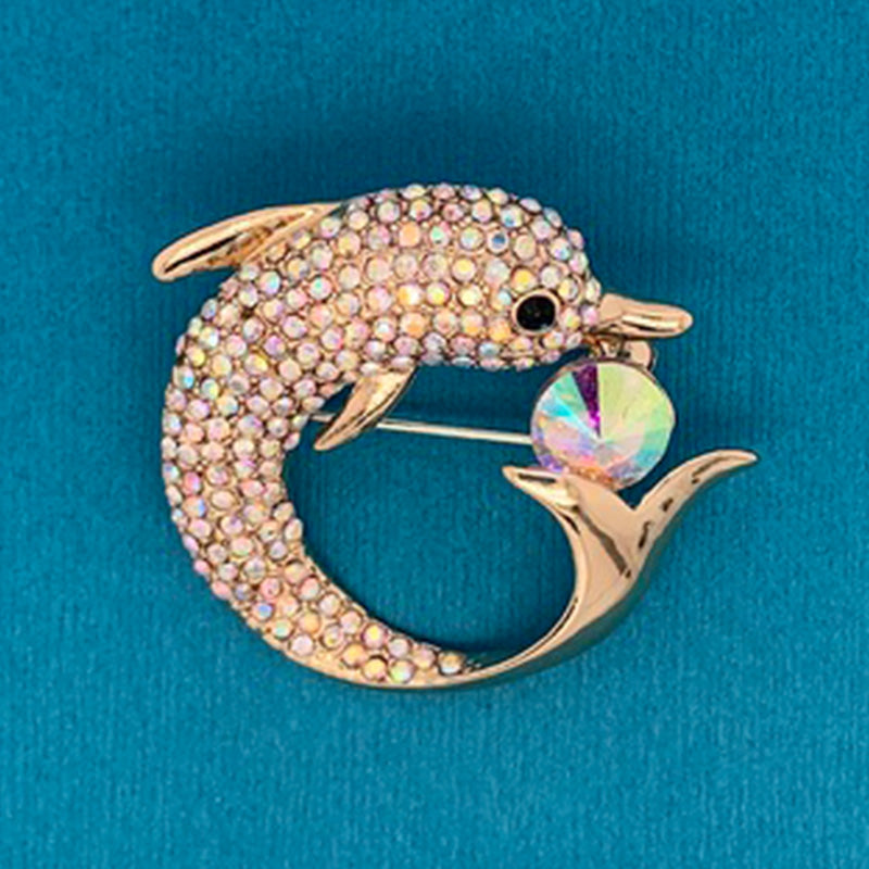 Playful Dolphin Brooch by Jewelry Made by Me