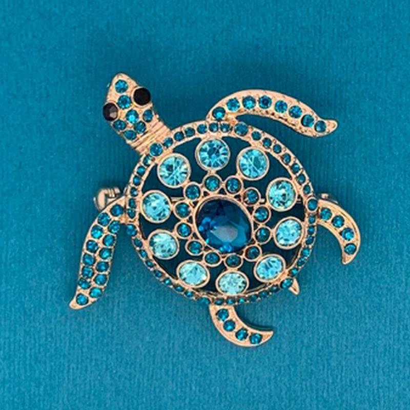 Jeweled Sea Turtle Brooch by Jewelry Made by Me