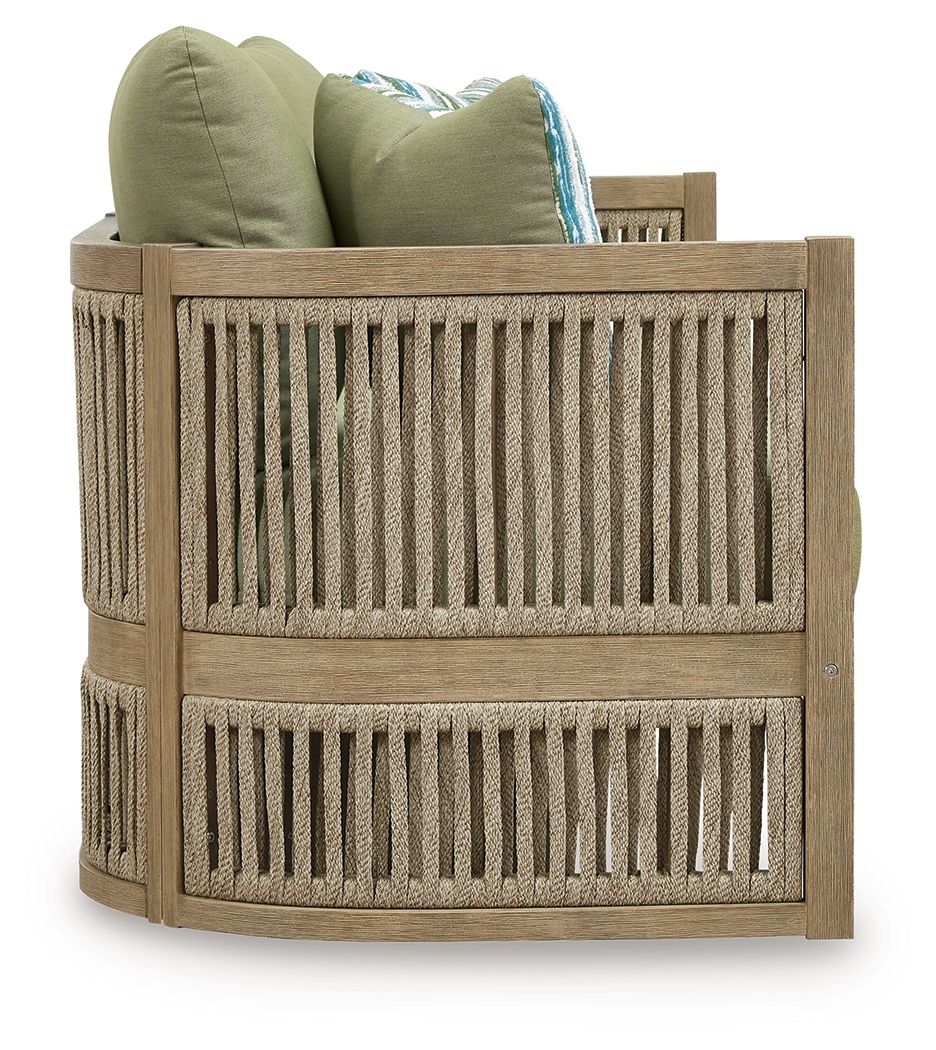 Serena Shores - Sofa With Cushion - Beige / Green by Unique Piece Furniture