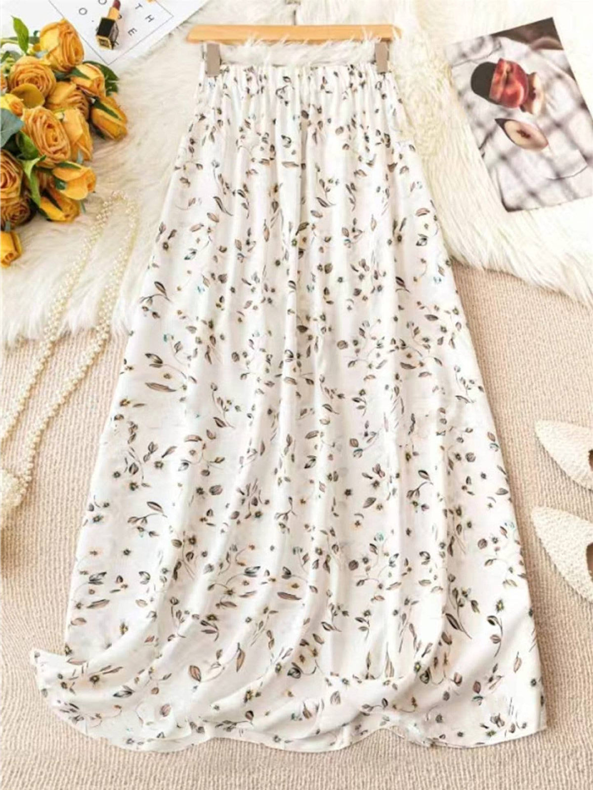 High Waist Slim Floral Maxi Skirt by SLATE Boutique & Gifts