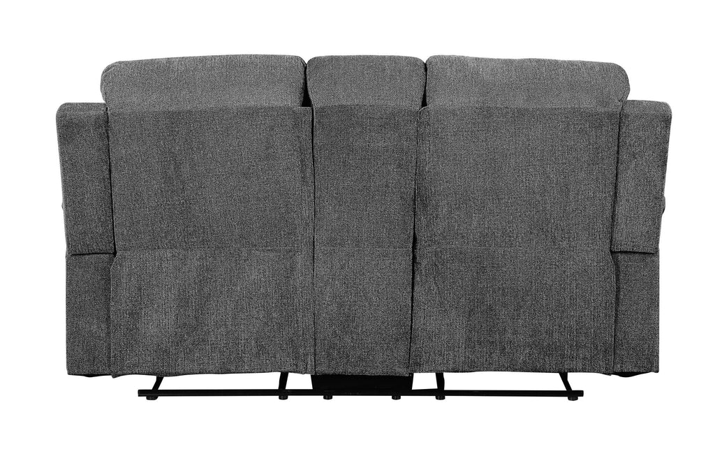 Kalen - Chenille Loveseat With Console - Gray by Unique Piece Furniture