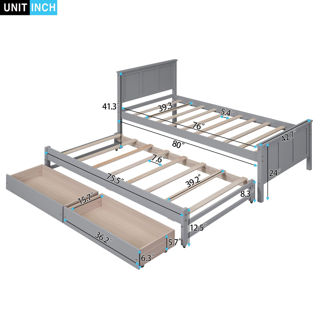 Platform Bed With Trundle And Drawers by Unique Piece Furniture