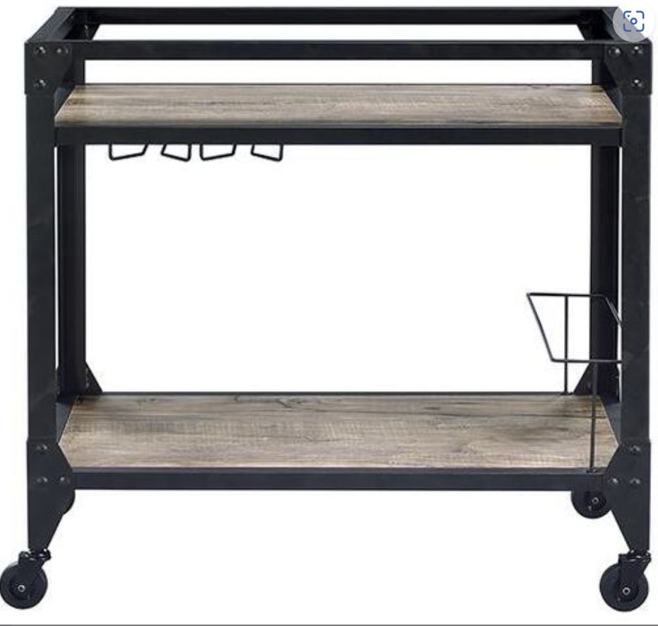 Jorgensen - Serving Cart - Rustic Oak / Charcoal by Unique Piece Furniture