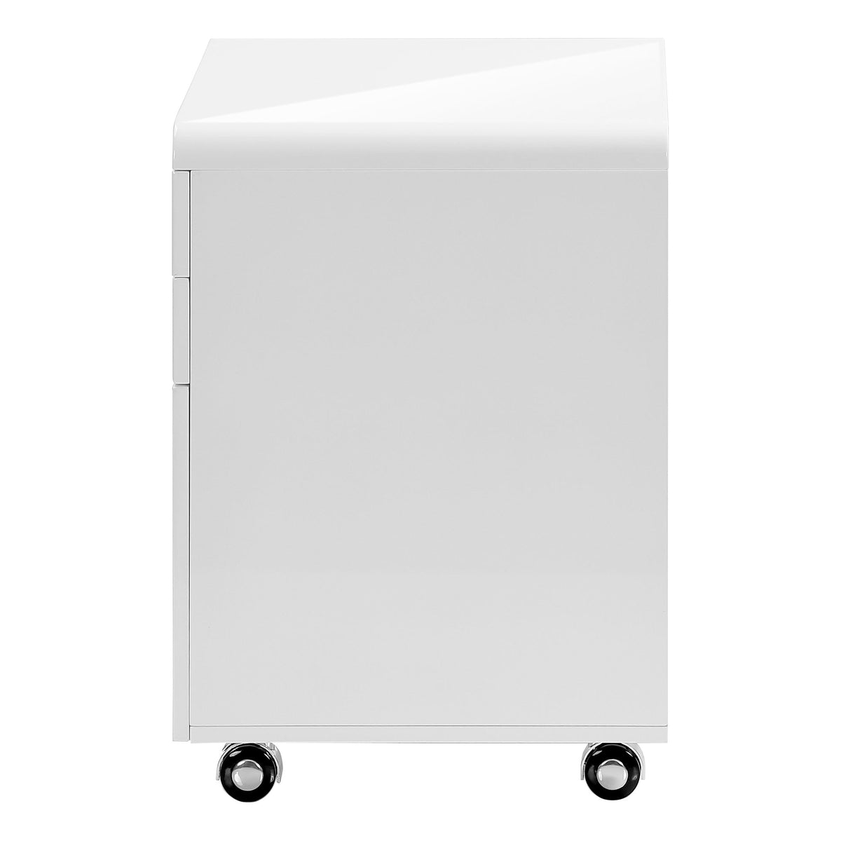 File Cabinet, Rolling Mobile, Storage Drawers, Printer Stand, Office, Work, Glossy Contemporary, Modern - White by Unique Piece Furniture
