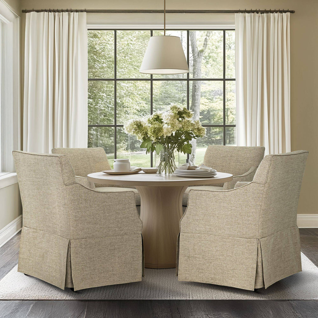 London - Upholstered Skirted Dining Arm Chair by Unique Piece Furniture