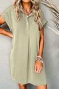 Collared Neck Short Sleeve Mini Dress by Simply Love