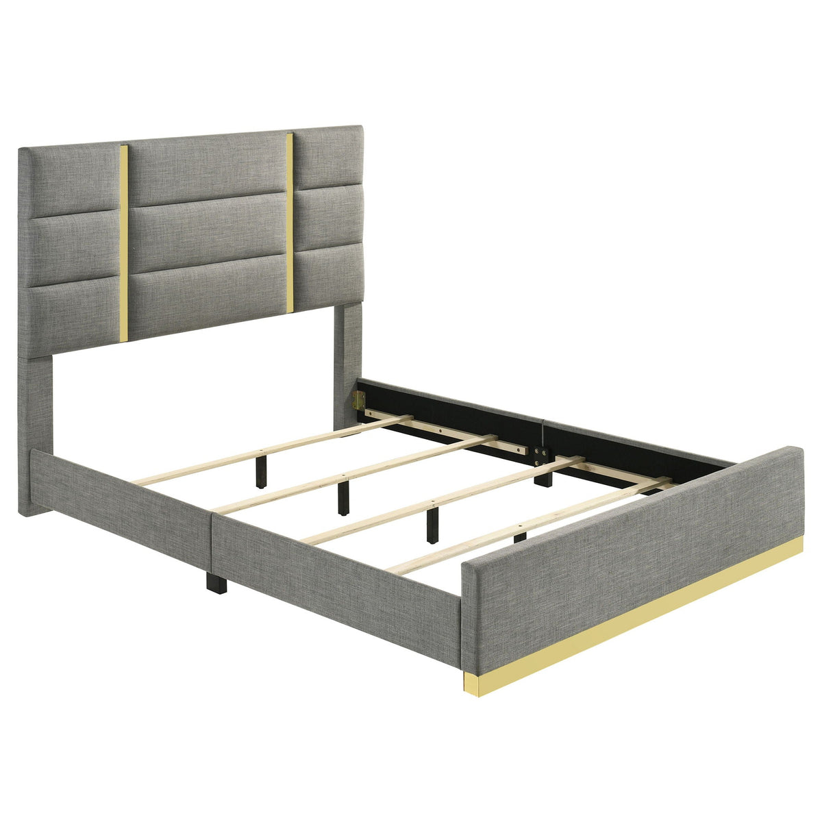 Ines 56-inch Fabric Upholstered Queen Panel Bed Grey by Unique Piece Furniture