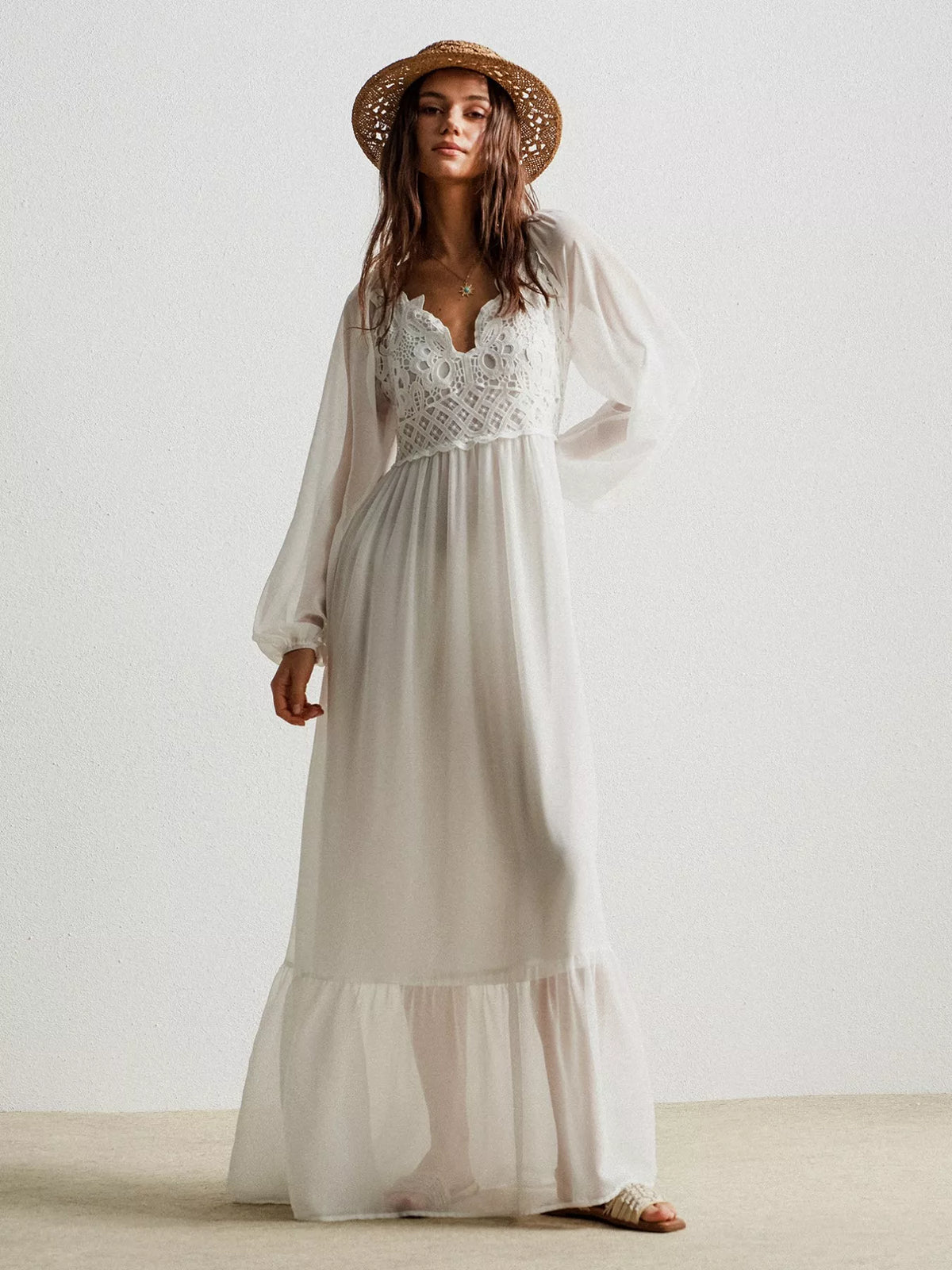 Boho Chic Crochet Lace Maxi Dress by Simply Love