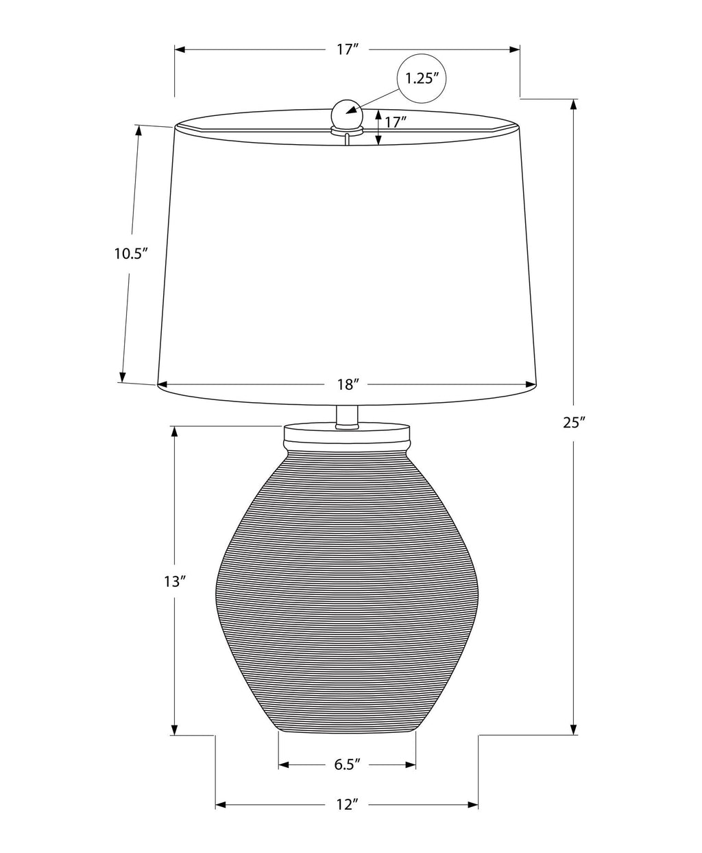 Lighting, Table Lamp, Concrete, Contemporary - Black / Cream by Unique Piece Furniture