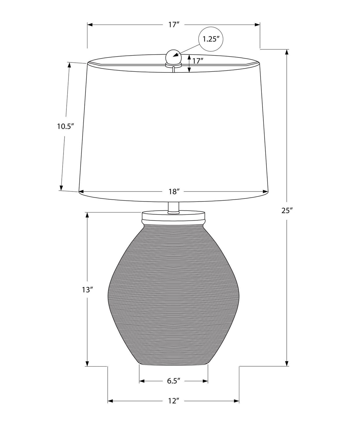 Lighting, Table Lamp, Concrete, Contemporary - Black / Cream by Unique Piece Furniture