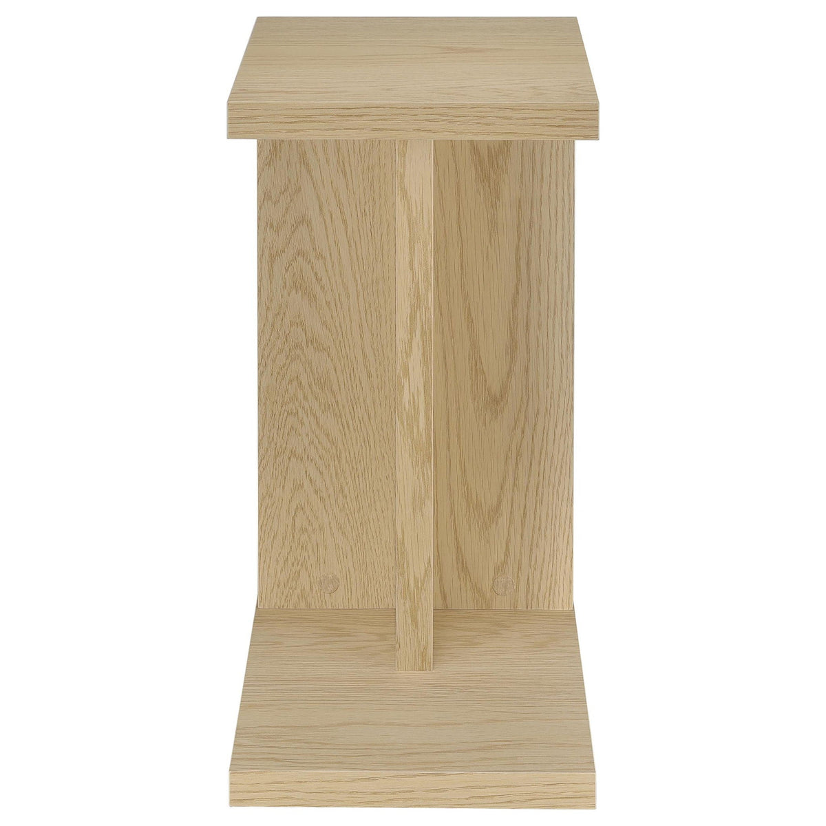 Clower Engineered Wood C-Shaped Sofa Side Table Light Oak by Unique Piece Furniture
